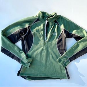 Northface Green and Black Active Zip Up, XS Flight Series